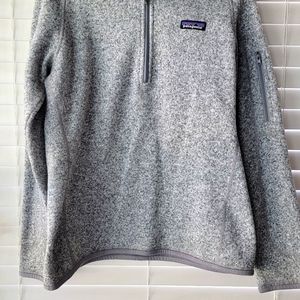 Patagonia Women's Better Sweater 1/4 zip, light grey, size medium